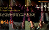 Web postcard announcing the release of the final installment of Gary's Shell Game Trilogy